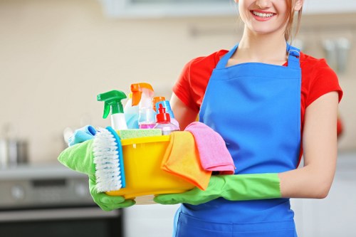 Professional cleaning team at work in a Kensington home