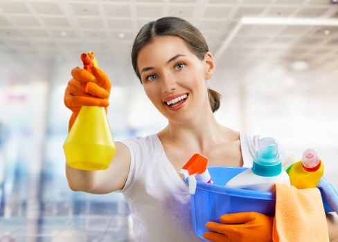 Professional cleaners working in a Stafford home