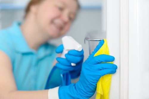 Professional cleaning team at work in Ascot