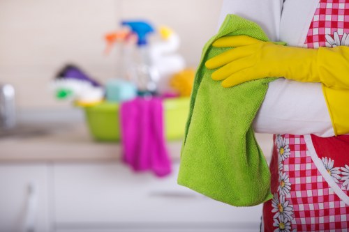 Commercial cleaning professionals at work in an Inglewood office